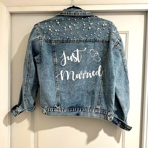 JUST MARRIED pearl denim jacket